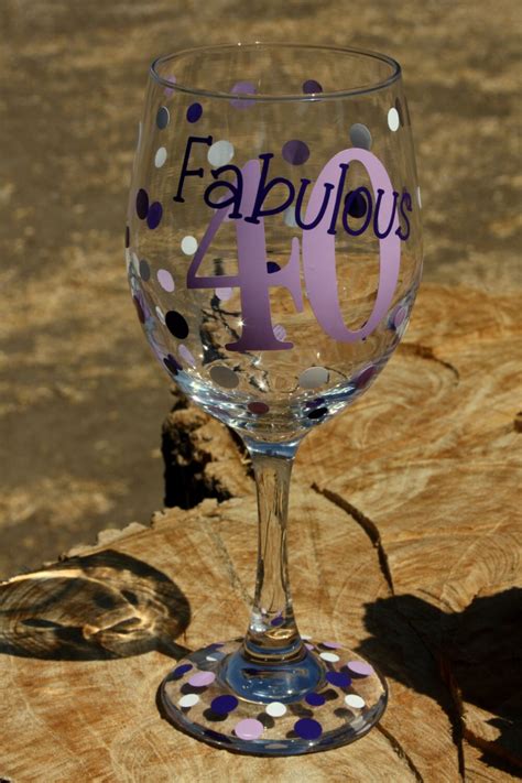 Extra Large Personalized Wine Glass Fabulous 40 Milestone