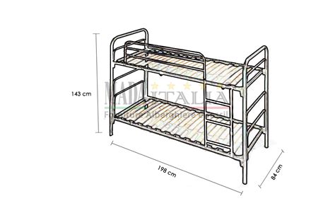 L.80 x p.185 x h. Vendita Letto a Castello con Doghe