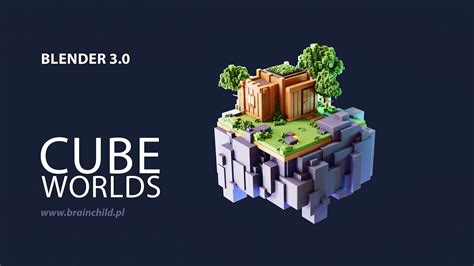Blender 30 Cube Worlds Default Cube Modeling And Rendering Process