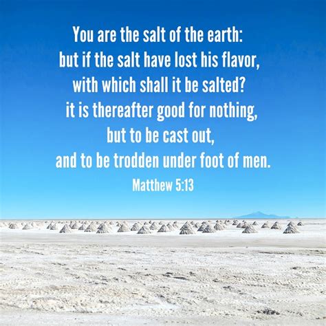 Matthew 513 Living As The Salt Of The Earth Bible Quote