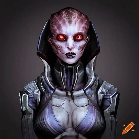 Female Character With Glowing Eyes In Mass Effect