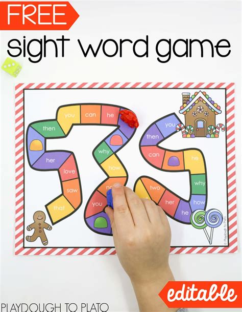 Gingerbread Man Sight Word Game Playdough To Plato