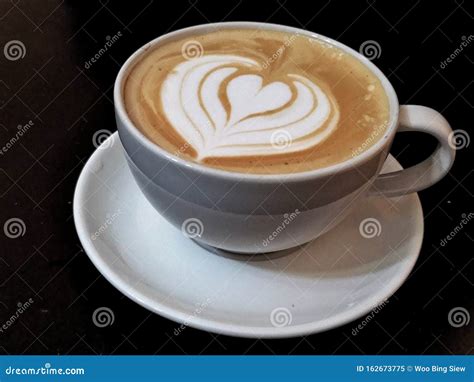 Coffee Latte Art Heart Shape Stock Image Image Of Plate Latte 162673775