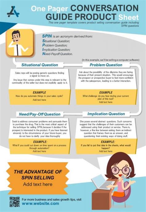 One Pager Conversation Guide Product Sheet Presentation Report