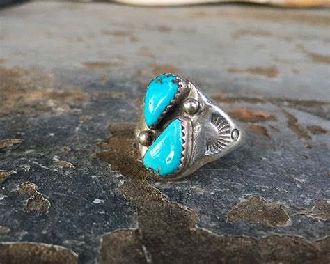 Sterling Silver Turquoise Ring For Men Size 10 75 Navajo Men S Ring