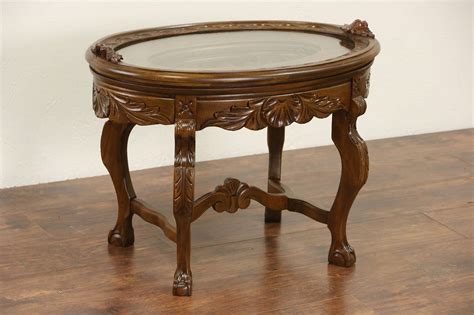 Accent your living room with a coffee, console, sofa or end table. Carved 1930's Vintage Coffee Table, Glass Tray Top | eBay
