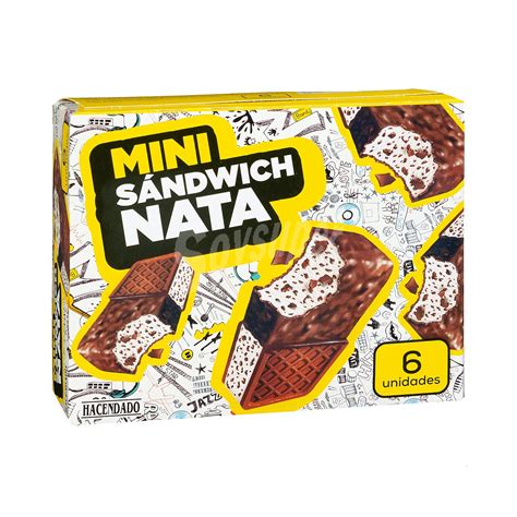 Hacendado Helado Sandwich Mini Chocolate Y Nata Pack 6 X 80 Ml