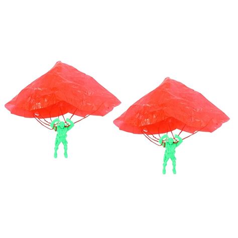2x Plastic Ejecting Parachute Toy Outdoor Soldier Hand Throwing