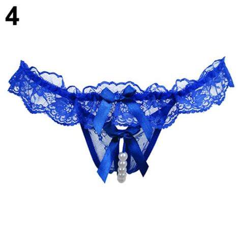 Cheap Womens Fashion Sexy Lace Bowknot Open Crotch Underwear Thong G String Joom