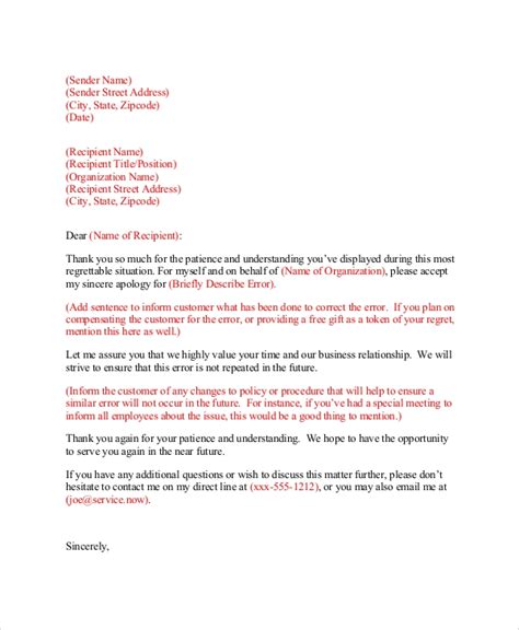 Free 5 Sample Customer Apology Letter Templates In Pdf Ms Word