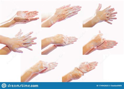 Hand Washing Medical Procedure 7 Steps Stock Image Image Of Medicine