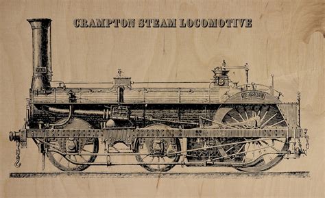 Crampton Steam Locomotive For Laser Engraving File Ready For Etsy