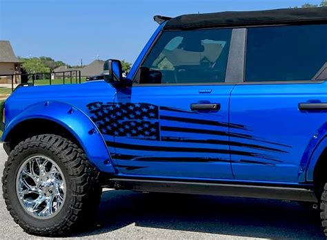 Up Ford Bronco Large Tattered Flag Vinyl Graphics