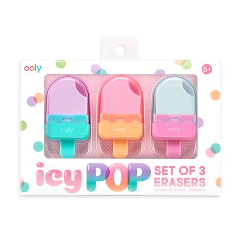 Icy Pop Erasers Set Of 3 Ooly