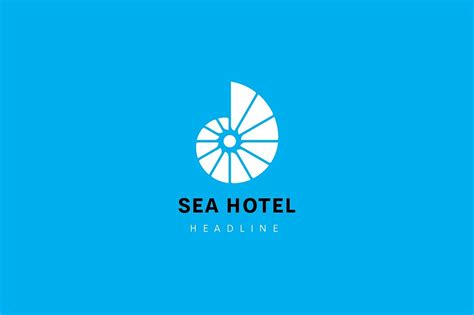 A logo, might be just a name set in a chosen typeface (logotype) or a symbol (brand mark) or both. sea hotel logo design
