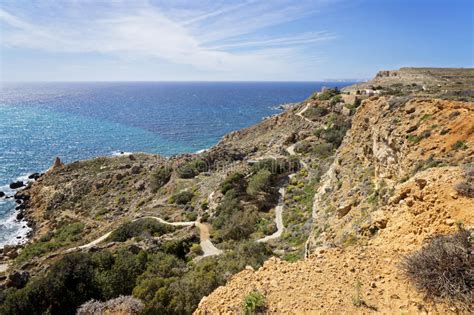 Amazing View Of Malta`s Sea Coast Sea And Cliff Stock Image Image Of