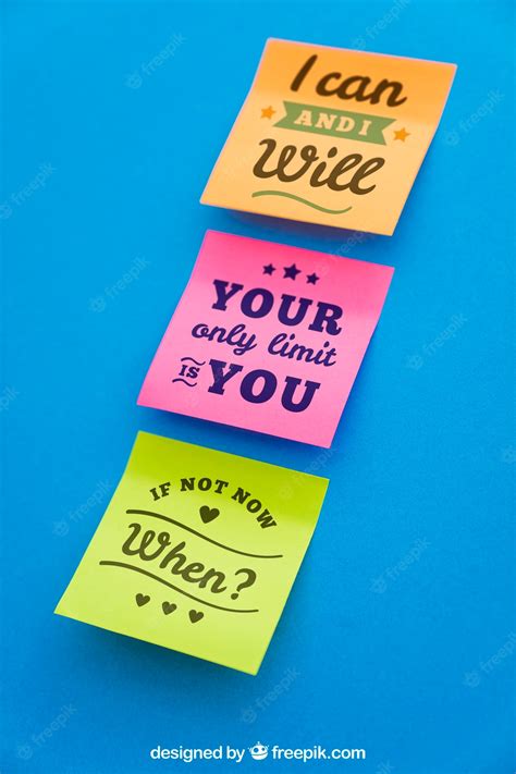 Premium Psd Mockup Of Sticky Notes With Quotes