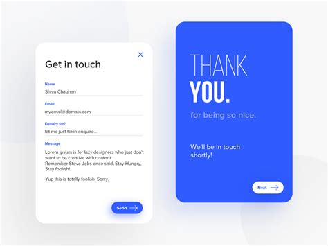 Get In Touch Ui Design By Shiva Chauhan On Dribbble