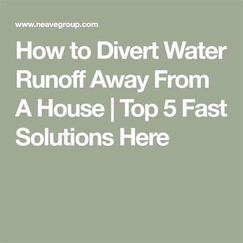 How To Divert Water Runoff Away From A House Top 5 Fast Solutions