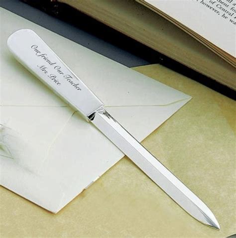 Custom Engraved Silver Plated Letter Opener Engraved Free Etsy