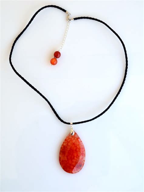 orange agate pendant orange agate necklace gemstone pendant etsy