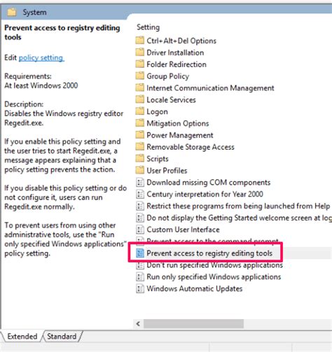 How To Disable Registry Access In Windows 10