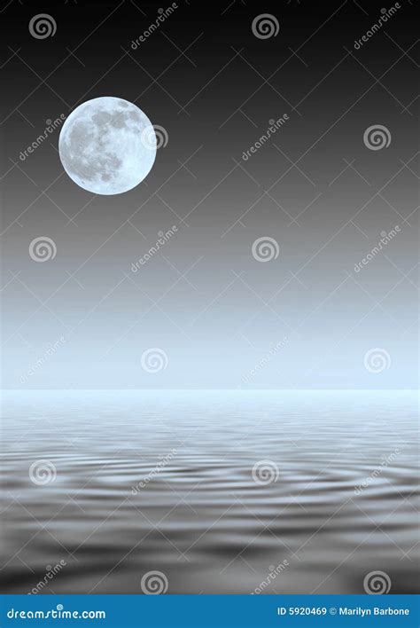 Blue Moon Over Water Stock Image Image Of Full Copy 5920469