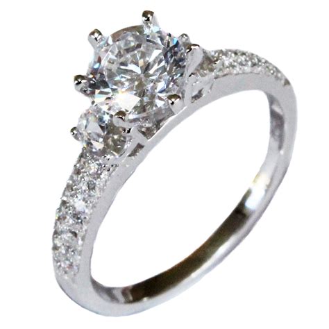 Solitaire Diamond Promise Ring White Cubic Zirconia Beautiful Promise Rings