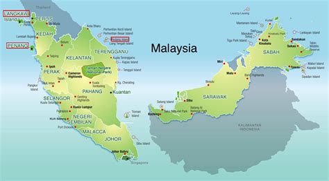 s(ə)laŋo(r)), also known by its arabic honorific darul ehsan, or abode of sincerity, is one of the 13 states of malaysia. Malaysia øyene kart - Kart over malaysia og øyene (Sør-Øst ...