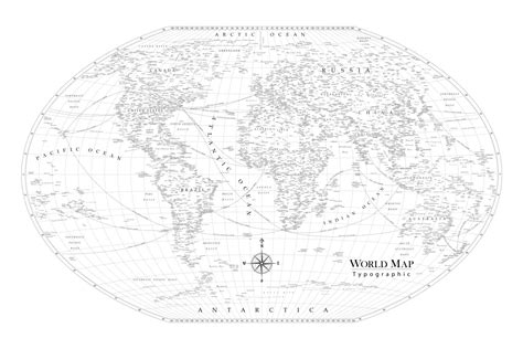 Typographic World Map Etsy