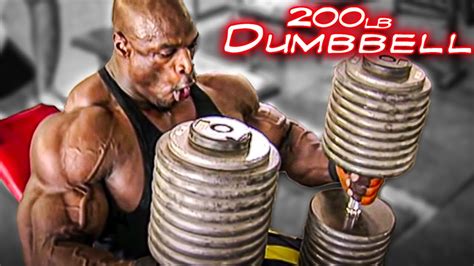 Ronnie Coleman 200lb Dumbbell Press Chest Day Youtube