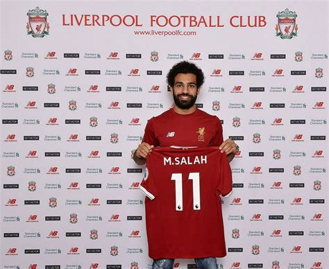 Mohamed Salah Wears Liverpool Kit For The First Time After Completing Transfer Daily Star