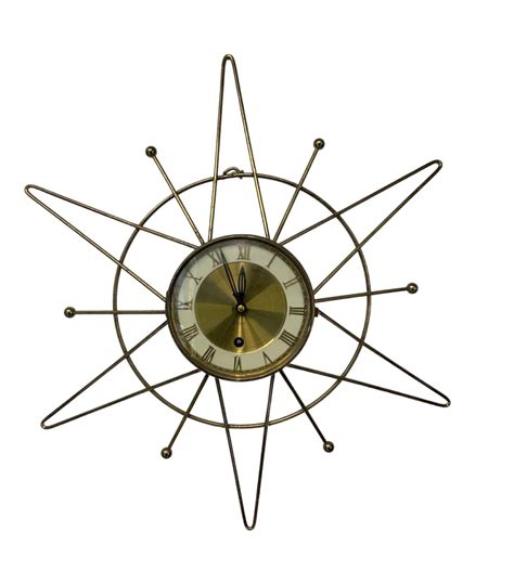 Bid Now Vintage Mid Century Atomic Wall Clock January 6 0122 1100 Am Cst