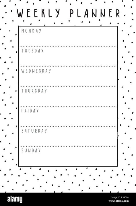 Printable Week Schedule With Hand Drawn Elements Ready To Use Stock