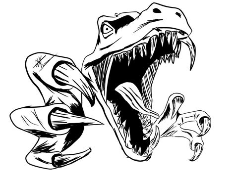 Scary Dinosaur Drawing Clip Art Library