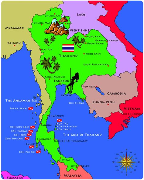 Thailand Map Tourist Attractions TravelsFinders Com
