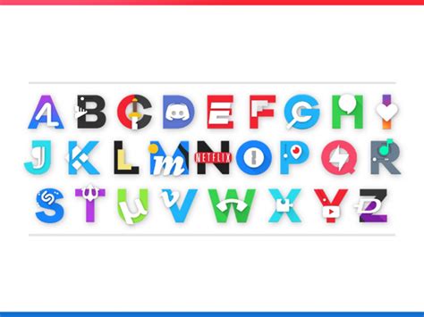 Alphabet In Icons With Initial Letter And Logo Of Famous Apps By Juani