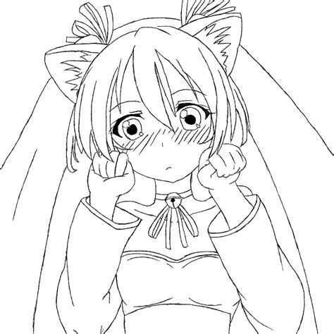 Anime Neko Coloring Pages 73 File For Free