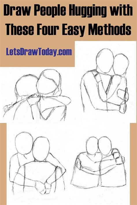 How To Draw People Hugging People Hugging Drawing People Hugging Drawing