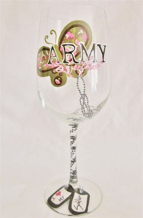 Pin By Operation We Are Here ~ Milita On Shopping ~ Military Home Hand Painted Wine Glass