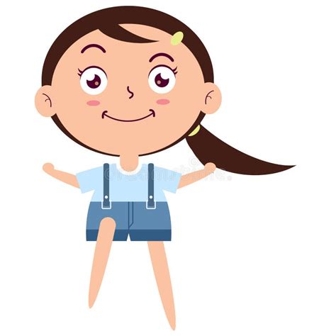 Girl Jumping Character Cartoon Cute Stock Vector Illustration Of Flat
