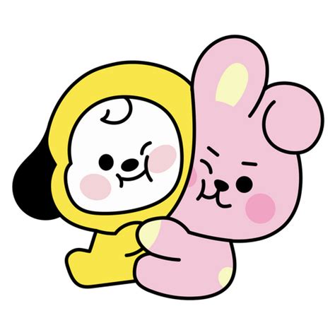 Bts Bt21 Chimmy And Cooky Hug Sticker