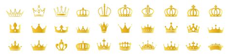 Premium Vector Gold Crown Icon Royal Crowns Coronation King And