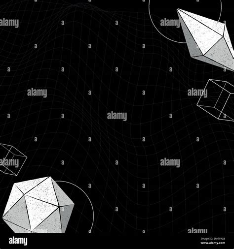 Gray Geometric Shapes On Black Background Vector Stock Vector Image