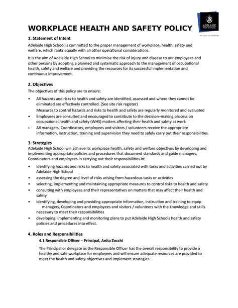 Whs Roles And Responsibilities Of Employees