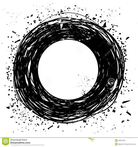 Abstract Black Circle With Splashes Stock Vector Illustration Of