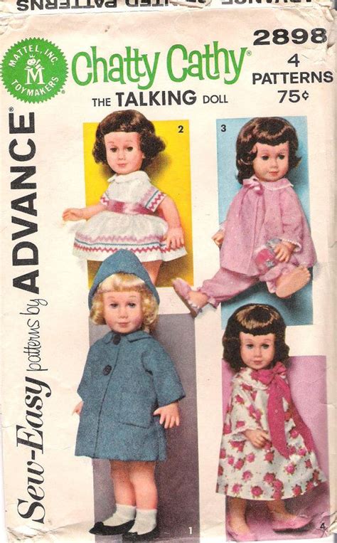 Vintage 1960s Chatty Cathy Doll Dress Coat And Pajamas Sewing Pattern