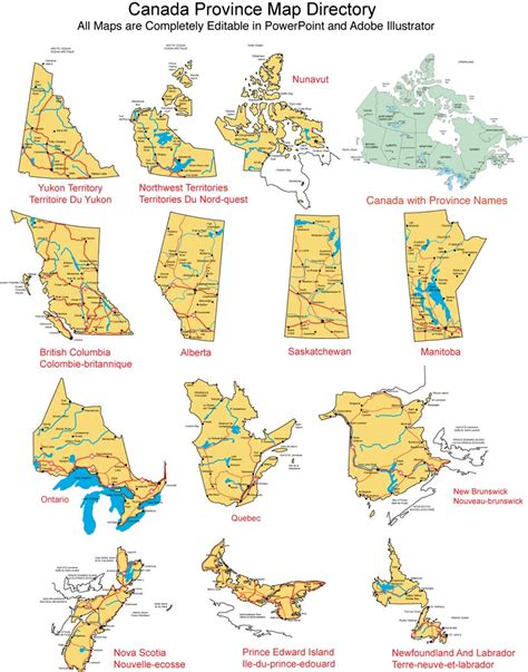 Maps For Design • Editable Clip Art Powerpoint Maps Editable Canada