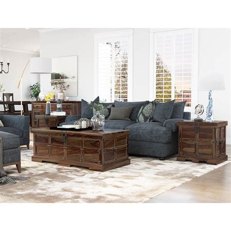 Accent your living room with a coffee, console, sofa or end table. Rustic Solid Wood Trunk 3 Piece Coffee Table and End Table Set