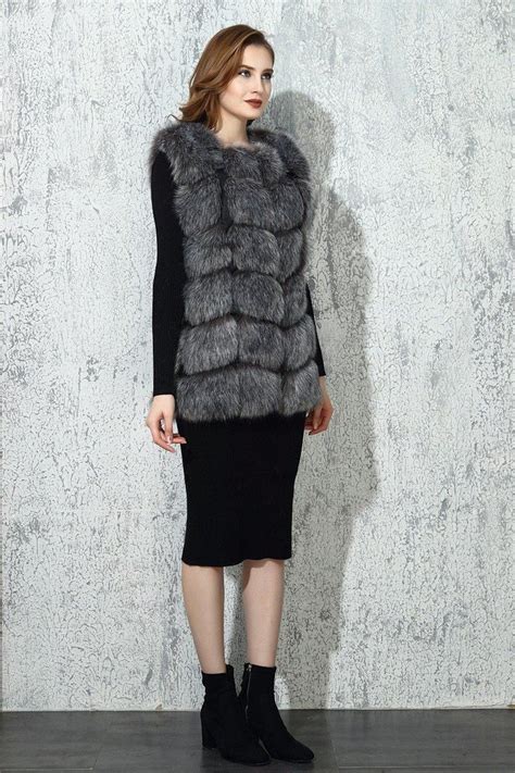 Womens Coat Faux Fox Fur Middle Long For Winter Autumn Coats For